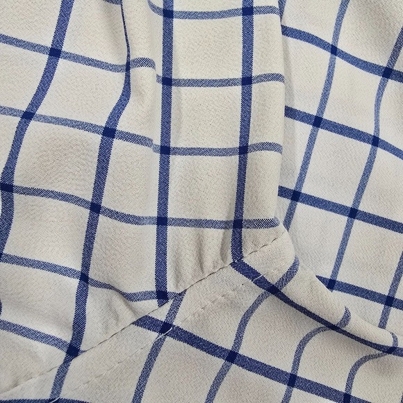 Mizzen Main Shirt Men XL White Blue Check Leeward Button Trim Fit Stretch Office - Picture 10 of 11